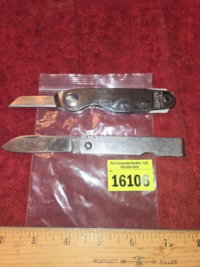 Imperial Single Blade Pocket Knife, and Stanley Lock Blade Knife. Both Made in USA. Both one Money.