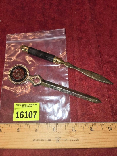 2- Heavy Letter Openers. 1 is United States Senate. Both one Money
