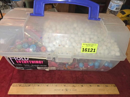 Storage Box with Assorted Jewelry Making Items. Beads and Baubles. All one Money.