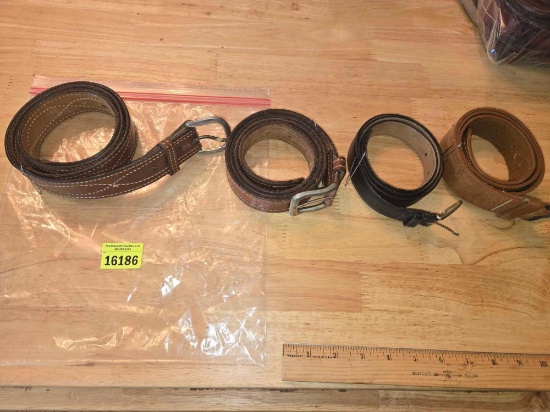 4 Assorted Leather Belts. All one Money. Apparel