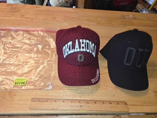 2- Oklahoma University Baseball Caps. Both one Money.