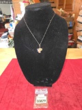 Ornate Gold Over Silver Pendant and Chain with Stones. 4 Grams Total Weight. Stamped 925. Jewelry.