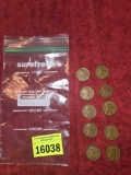 10 Assorted Mints, 1946 Wheat Pennies. All one Money. Collectible Coins.