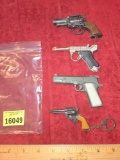 4 Assorted, Vintage , Small Cap Guns. All one Money. Collectible.