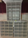 3- Organizer/ Shoe Shelves. Each is Approximately 19 X 24 X 12 Inches. Each has 15 Slots. 3 Times