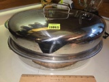 Large Stainless Steel Roasting Pan with Lid.