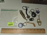 6 Assorted Keychains. 2 Oklahoma University, 1 Blazers Hockey, and Others. All one Money.