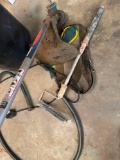 Weed eater, paint roller, hose