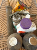 Grass killer, round up, charcoal, lighter, and other miscellaneous items