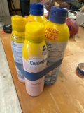 4 cans sunscreen, contents unkown