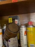 Spray glue, nails, silicone lubricant and misc items Contents unknown