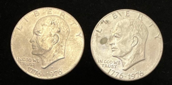 Lot of 2 - 1976-D $1 Bicentennial Ike Dollars