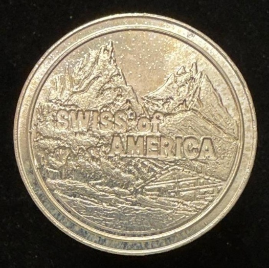 Vintage Swiss of American 1 oz .999 Silver Round - Mountains