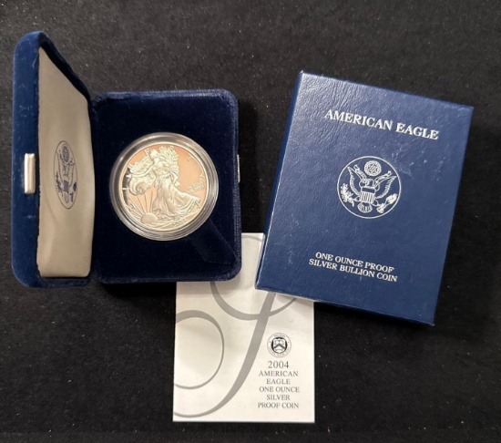 2004-W American Silver Eagle Proof $1 w/ Box and COA