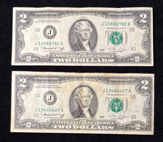 Lof of 2 - 1976 Bicentennial $2 bills