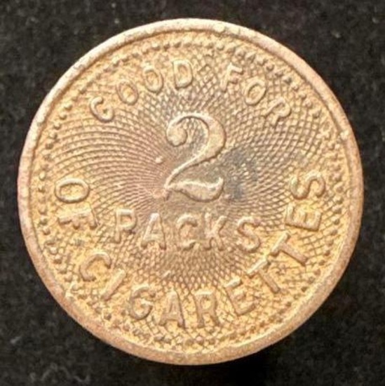 "Good for 2 Packs of Cigarettes" Token - Ginger