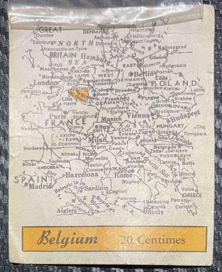 Belgium, 20 Centimes, 1959, with Collectible Card