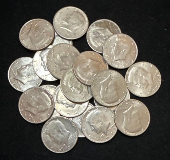 $10 Face Value of Kennedy Half Dollars - 1971 through 1991