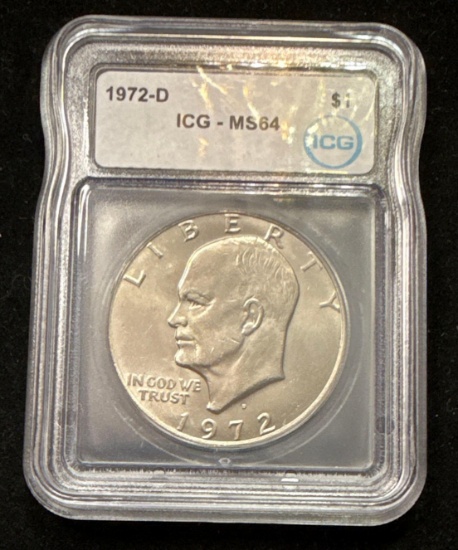 1972-D $1 Eisenhower Dollar - ICG-MS64