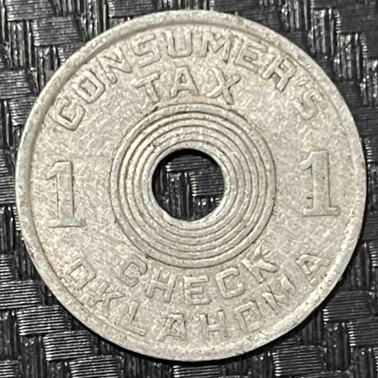 5 Oklahoma Tax Tokens, 1 and 5 Mill