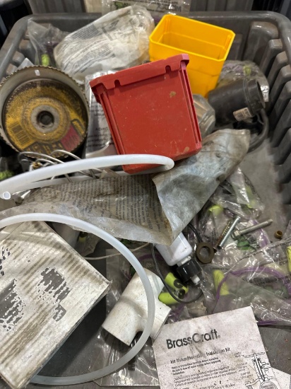 Misc plumbing items in tote