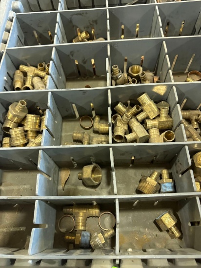Tote with various brass/copper fittings
