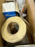 Box of plug outlet covers, Drywall joint tape and other items