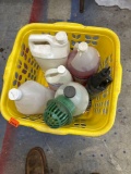 RV antifreeze, AMINE 400 weed killer, 409 cleaner and other items tote