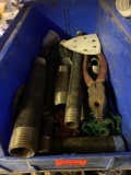 Black pipe nipples, pliers