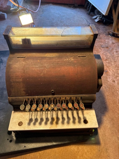 Antique National Cash register 20th century roll top model 728 Must bring help to load Measurements