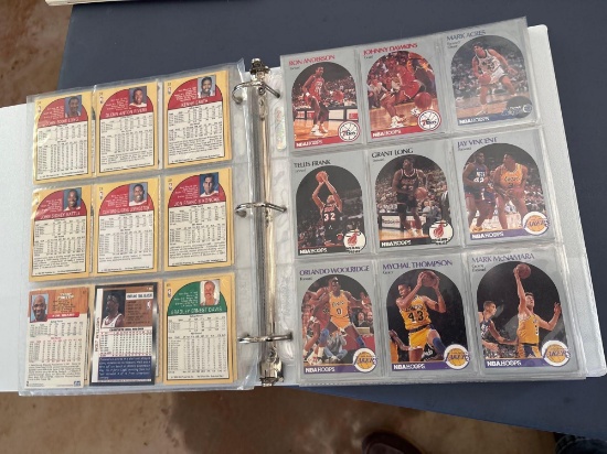 Basketball and football cards three ring binder