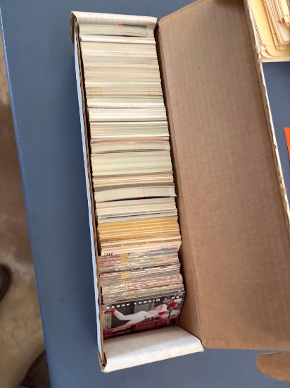 Baseball cards in a box