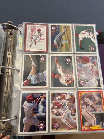 Baseball cards, Philadelphia Phillies, and a three ring binder