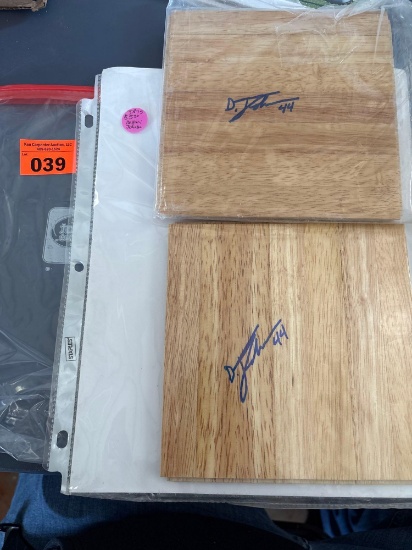 Signed auto floor board by the Dakari Johnson, certificate of authenticity included