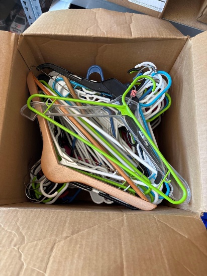 Box full of clothes hangers
