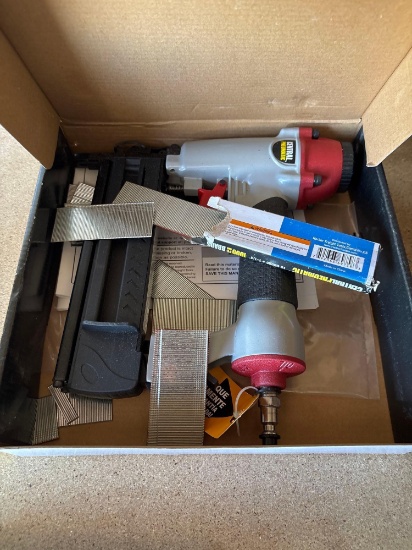 Central pneumatic 18 gauge 2 in 1 air nailer/ stapler drill master 18 volt drill no charger