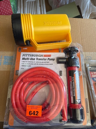 trans pump, 2 spark plug sockets, flashlight