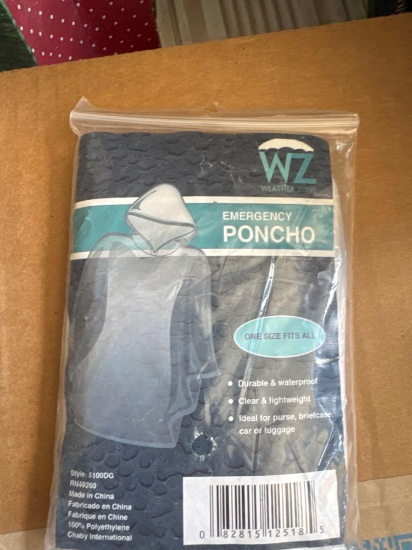 Felt letter board and emergency poncho
