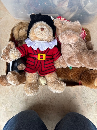 Box of stuffed animals