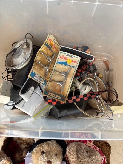 Tote of miscellaneous items