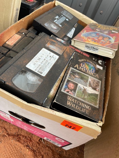 Box of VHS tapes