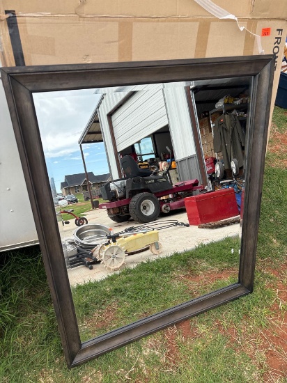 Wood framed mirror 43x 37 inches