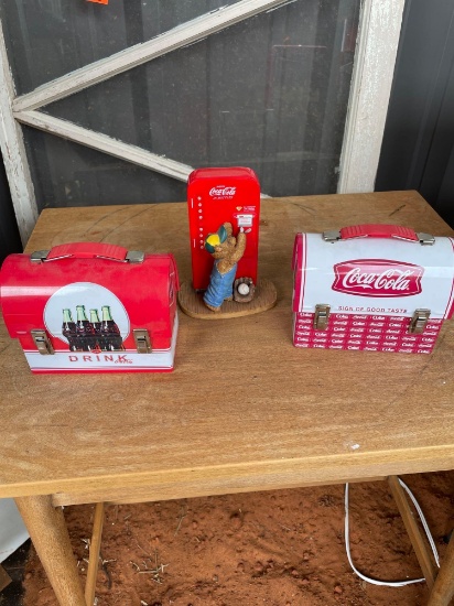 Coca Cola tin pales and decor
