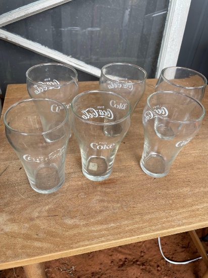 6 Coca Cola glasses