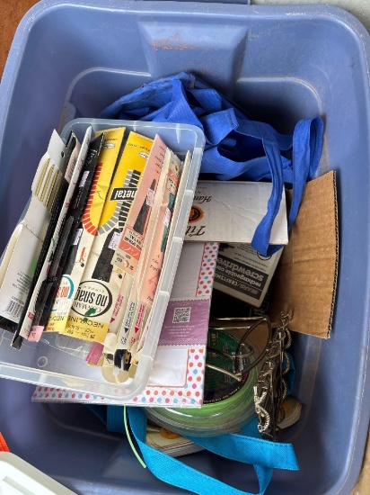 Tote with miscellaneous items
