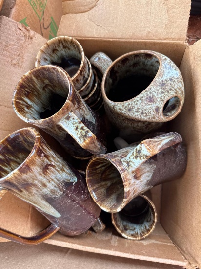 Ceramic mugs pitcher and platter