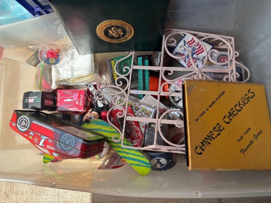 Tote of miscellaneous items