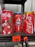 3 vintage Coca Cola cans, not opened