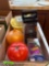 Scale, colander, Cheese shredder, onion and tomato storage containers,, single serve coffee filter