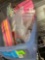 Small tote with various cookie cutters, gift bags, straws